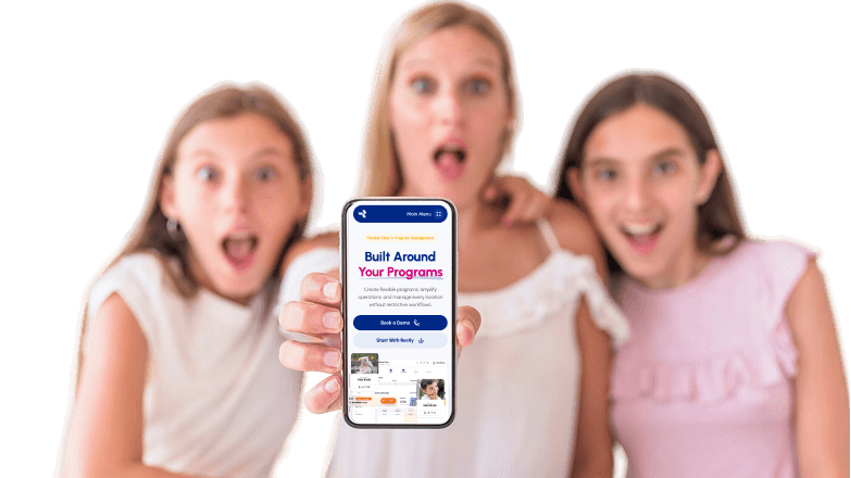 Happy team with Rostly app